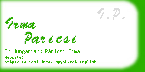 irma paricsi business card